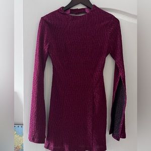 Pink glitter long sleeve dress